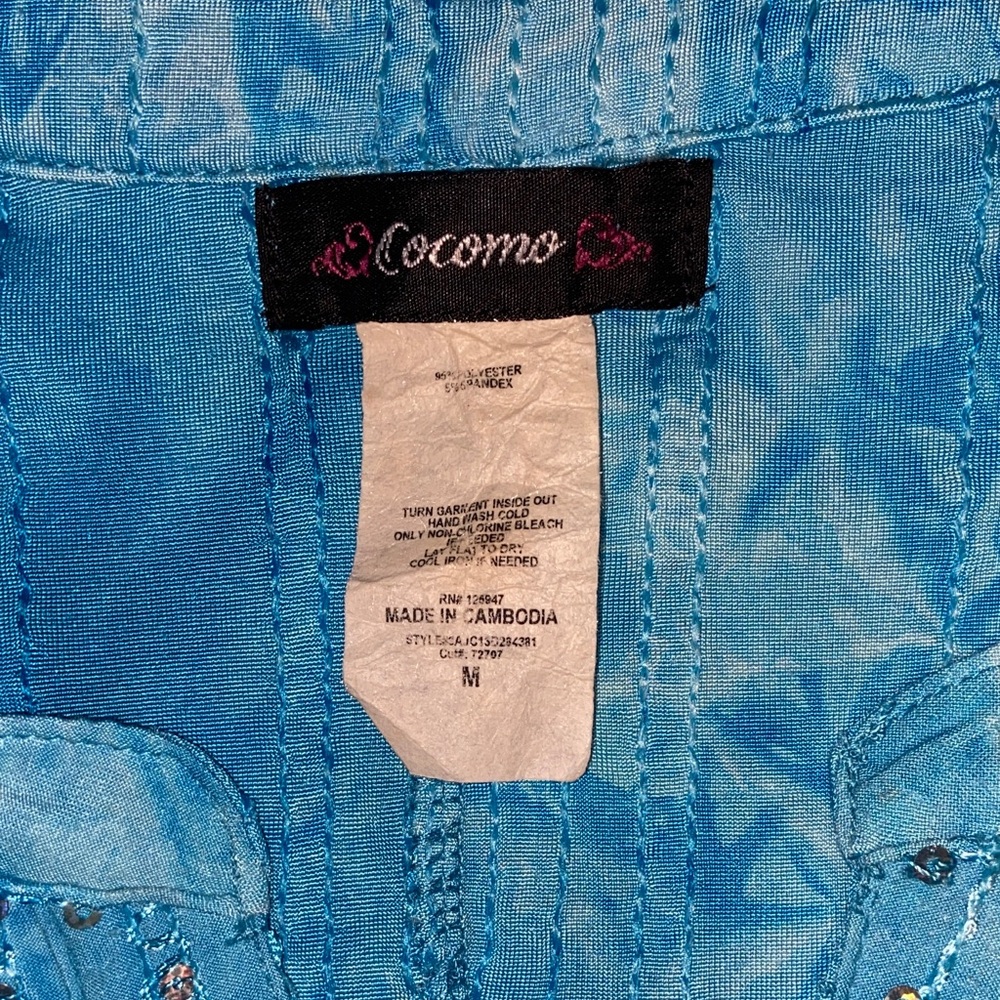Bright Turquoise Button-Front Tunic - Picture 2 of 4